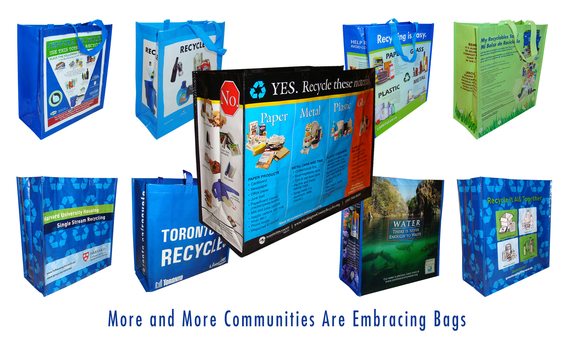 Collection of reusable recycling bag from communities and municipalities